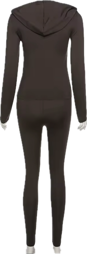 “Mel” hoodie pants set (Brown)