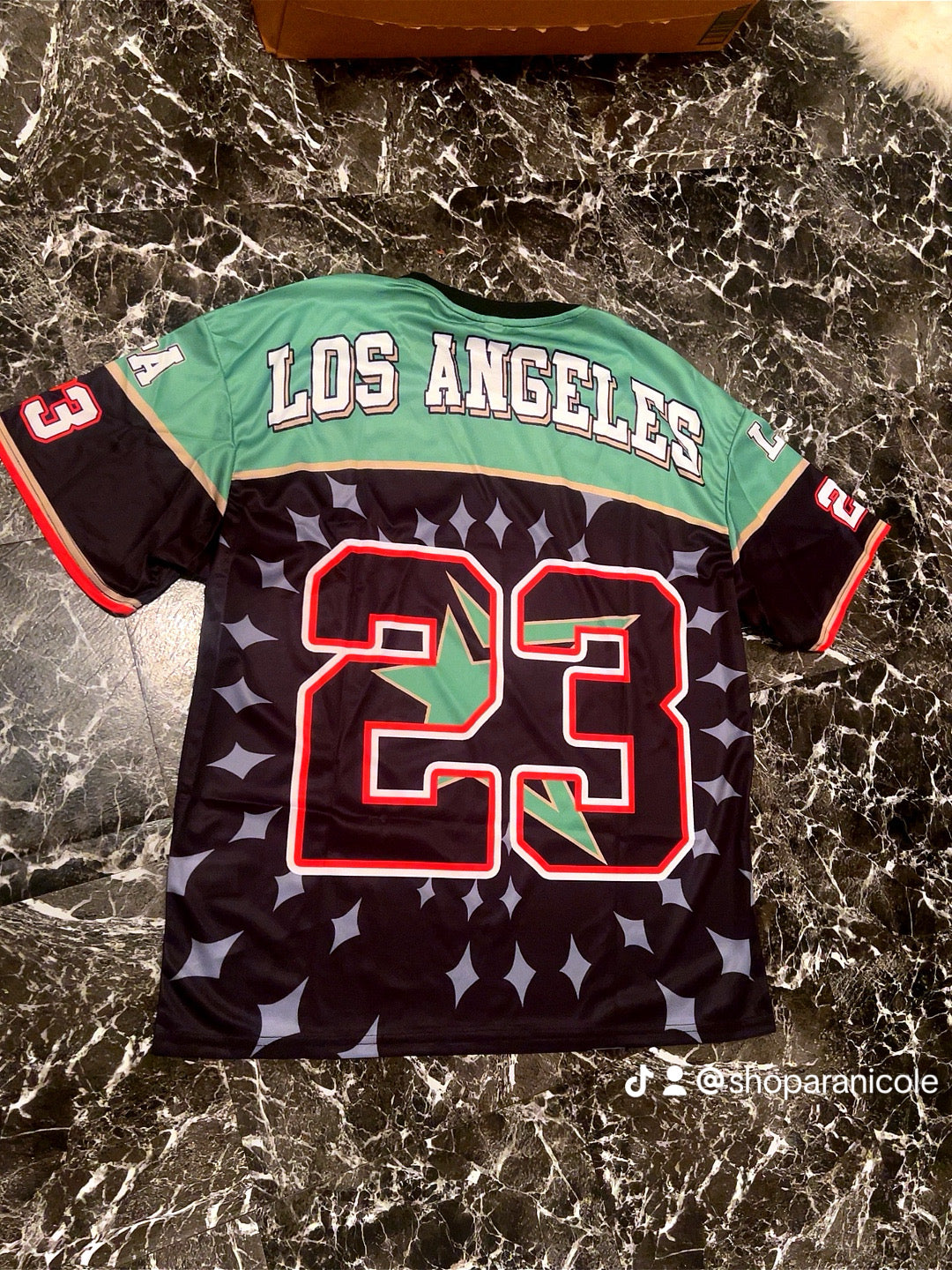 “LA 23” oversized jersey top