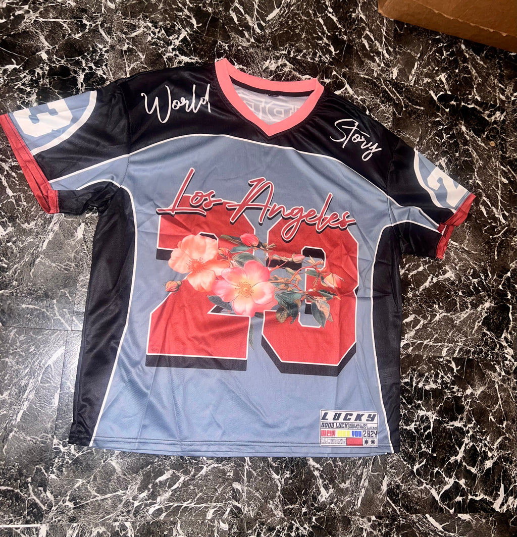 “LA flowers 💐 23” oversized jersey top