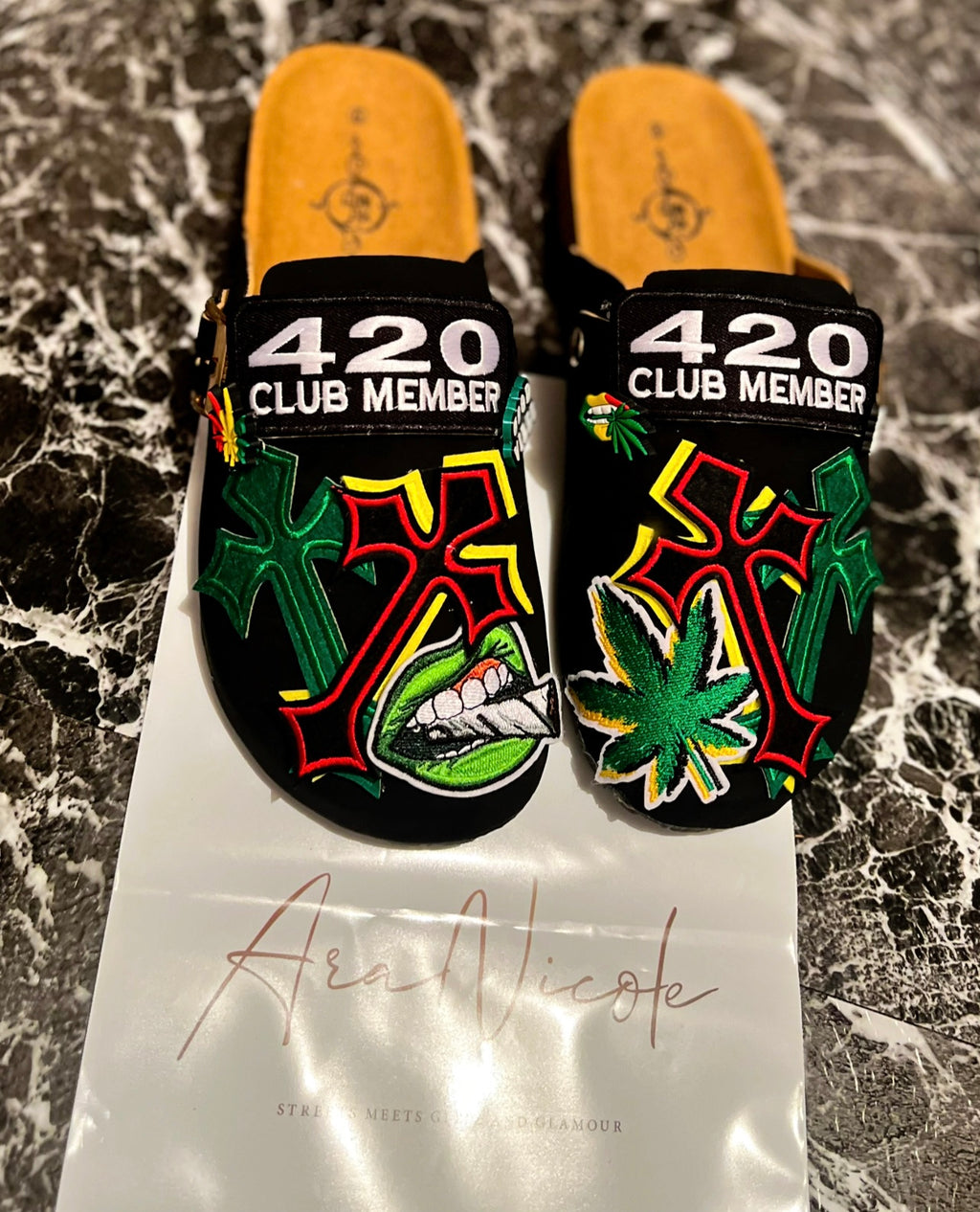 “420*charms” clogs