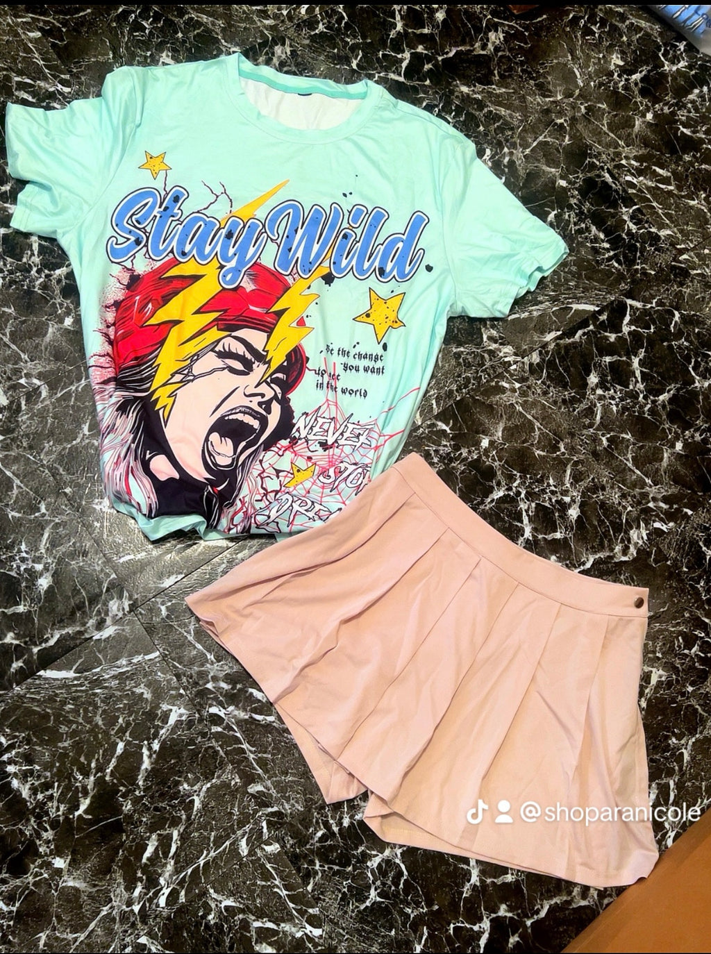 “Stay wild” skort set