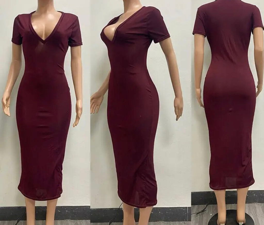 “Mia” dress (wine red)