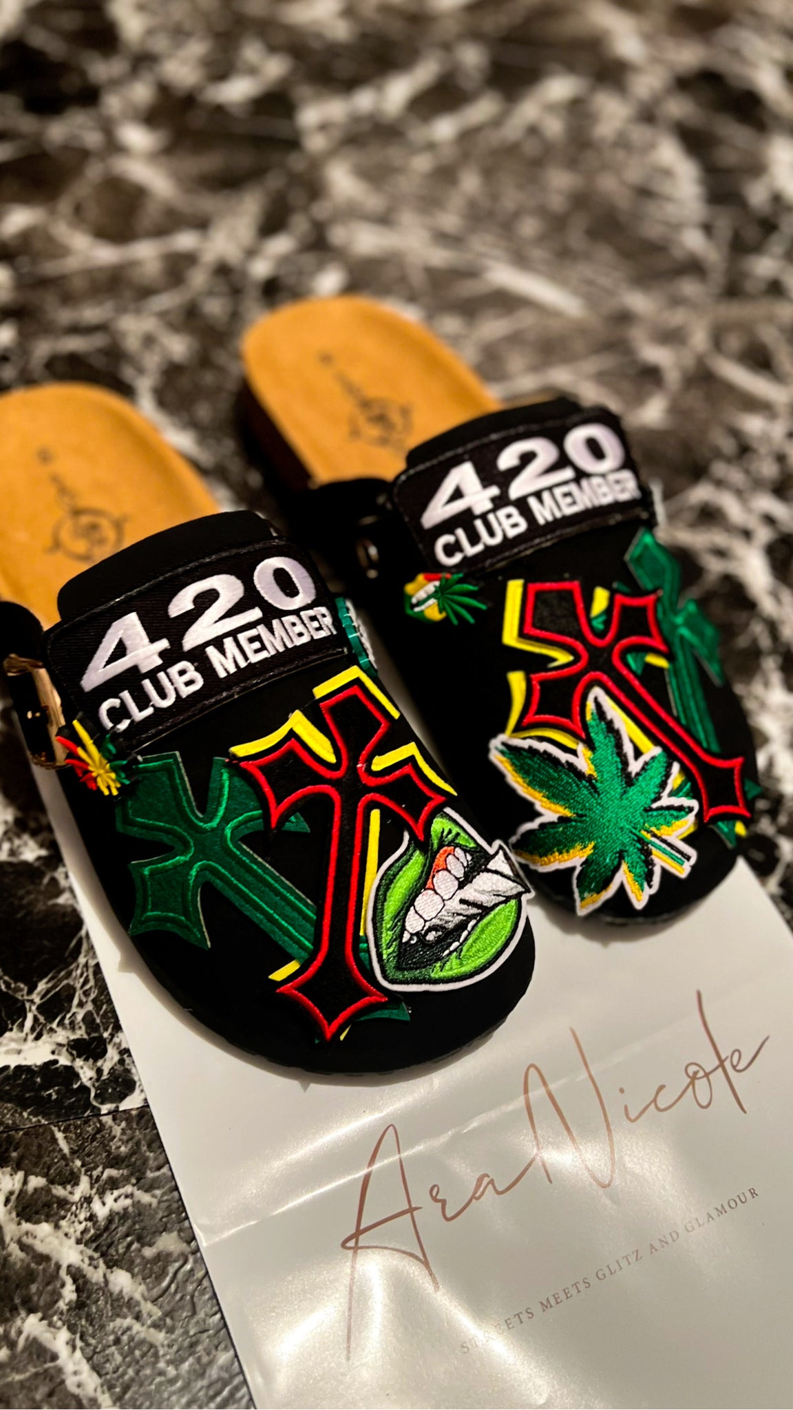 “420*charms” clogs