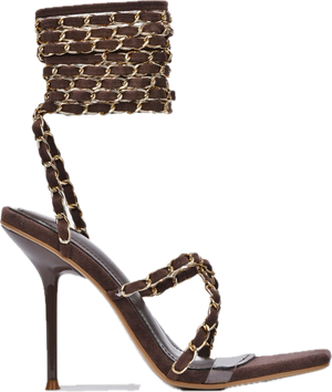 “Glam” strap heels