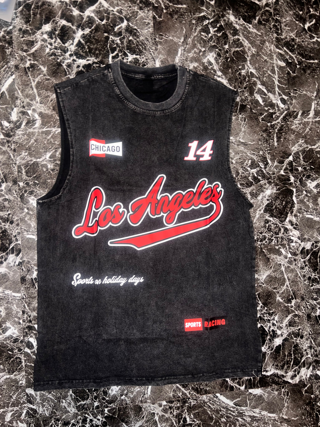 “LA 23” oversized sleeveless top