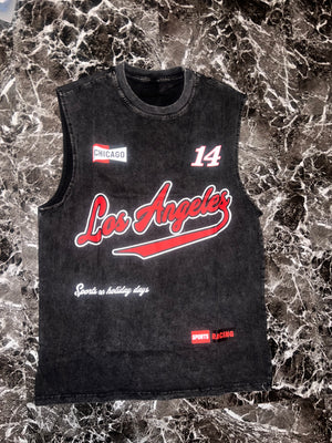 “LA 23” oversized sleeveless top