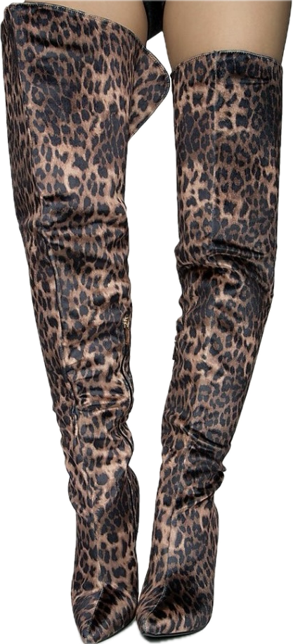 “Leopard” knee boots