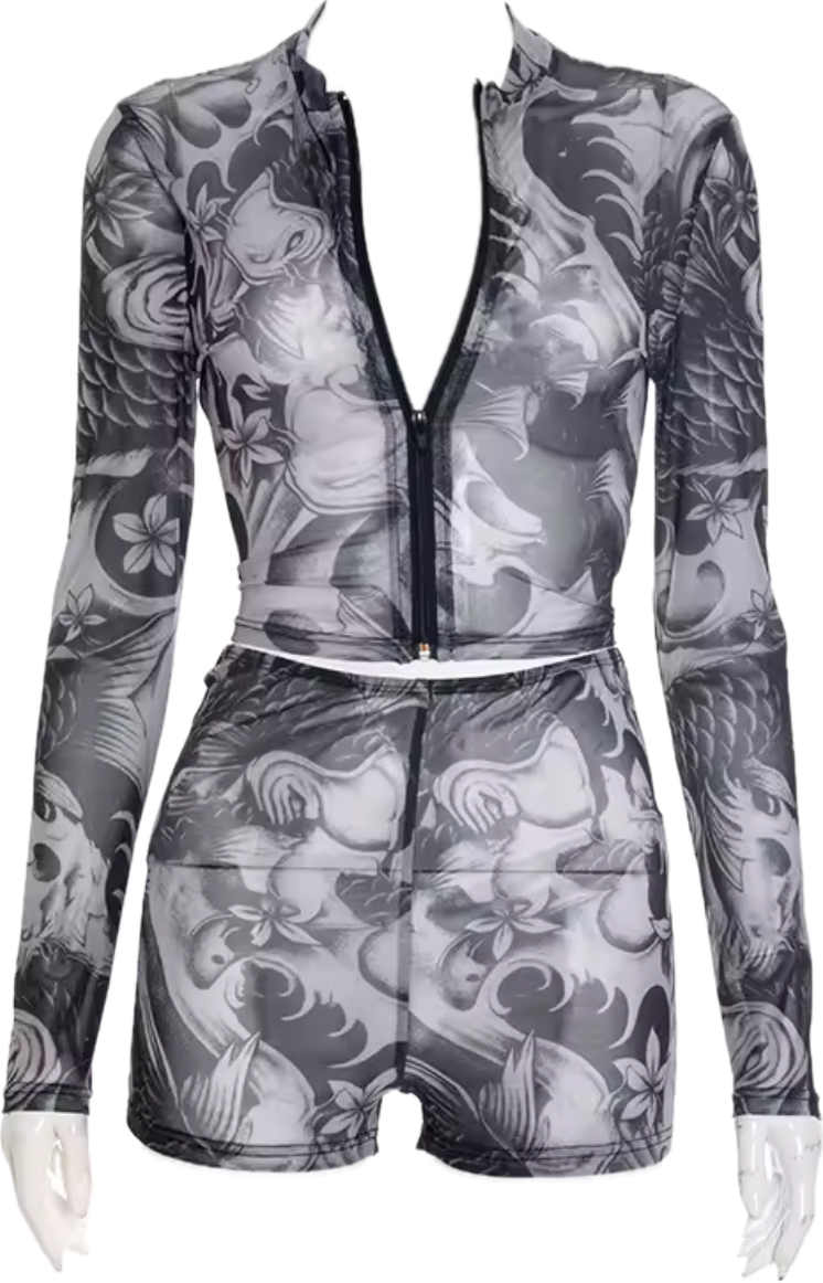 “Marcia Marcia” mesh short set
