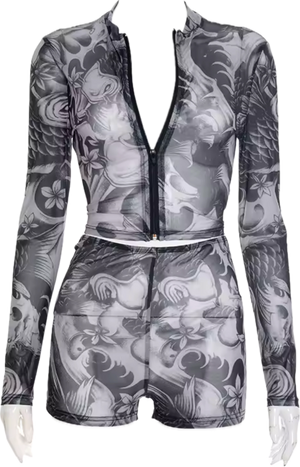 “Marcia Marcia” mesh short set
