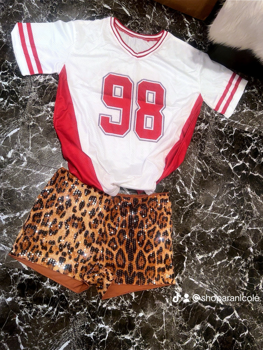 “98 leopard” 2 piece short set