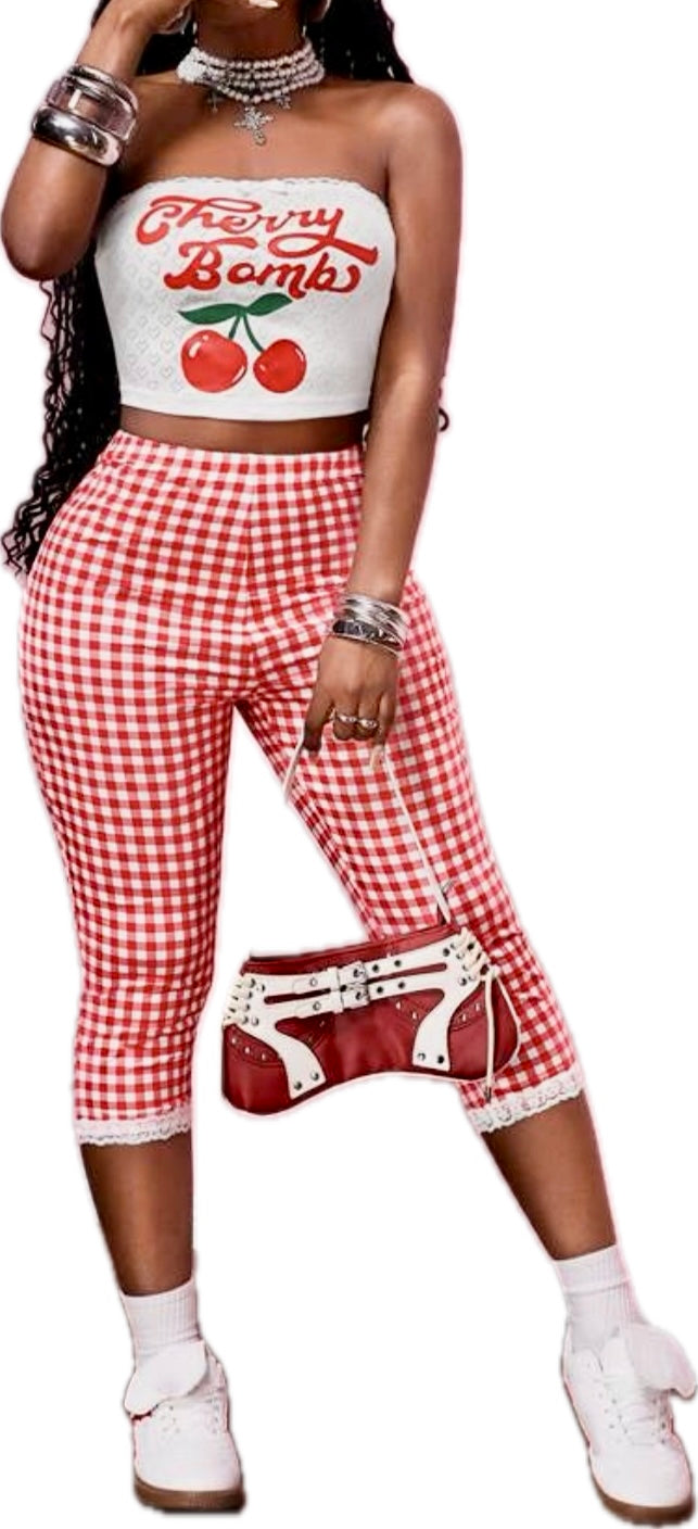 “Cherry 🍒 “ capri set