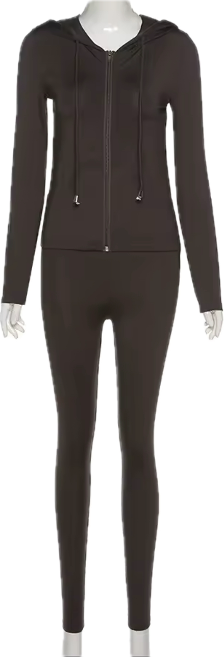 “Mel” hoodie pants set (Brown)