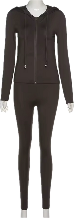 “Mel” hoodie pants set (Brown)