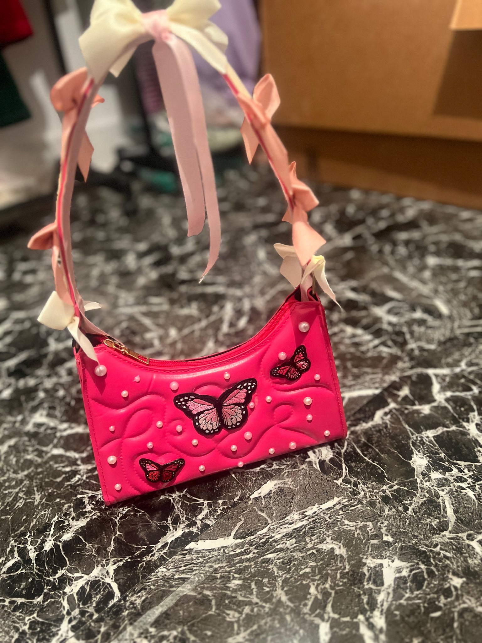 “Butterfly*ribbon” hand bag