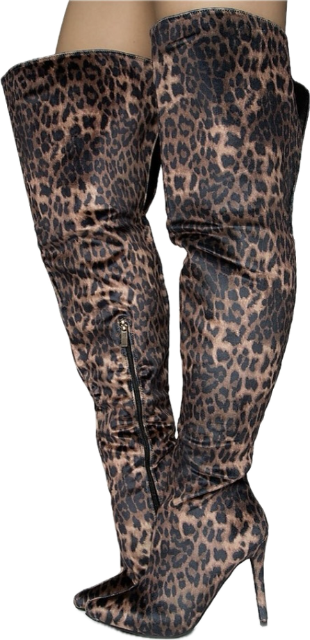 “Leopard” knee boots