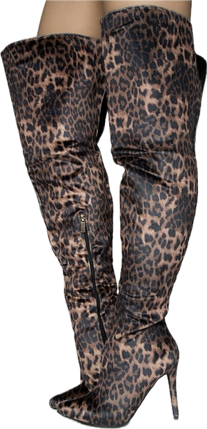 “Leopard” knee boots