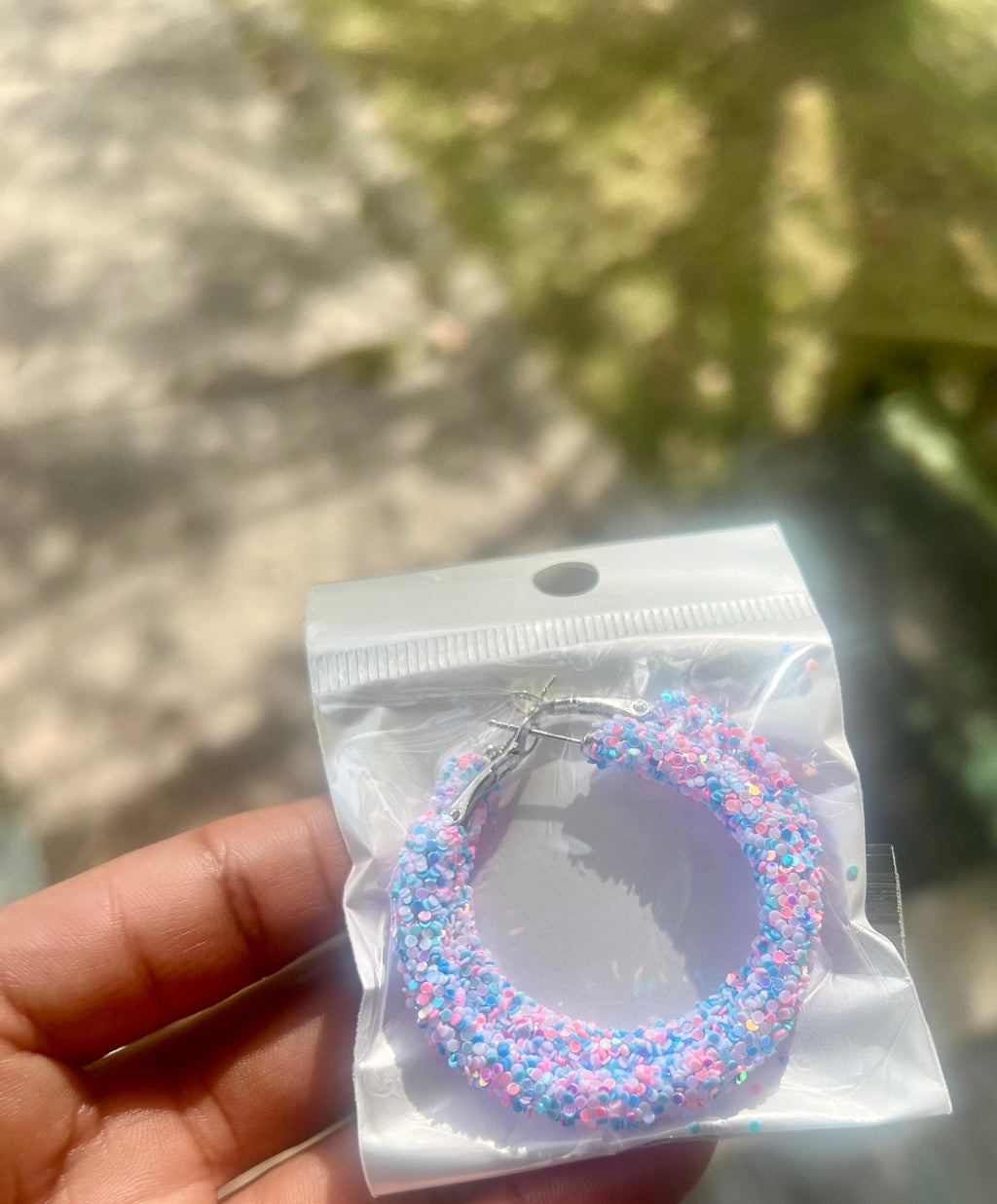 “Sparkle “ hoop earrings