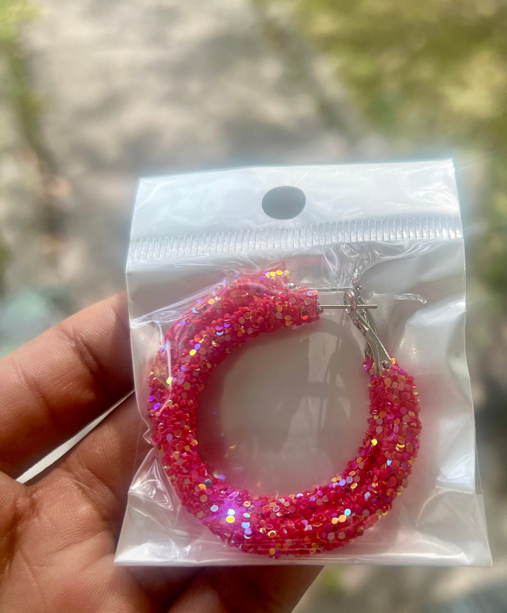 “Sparkle” hoop earrings