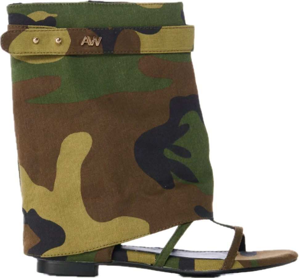 “Camo” sandal boot