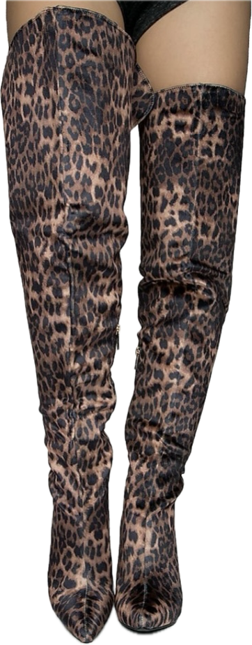 “Leopard” knee boots