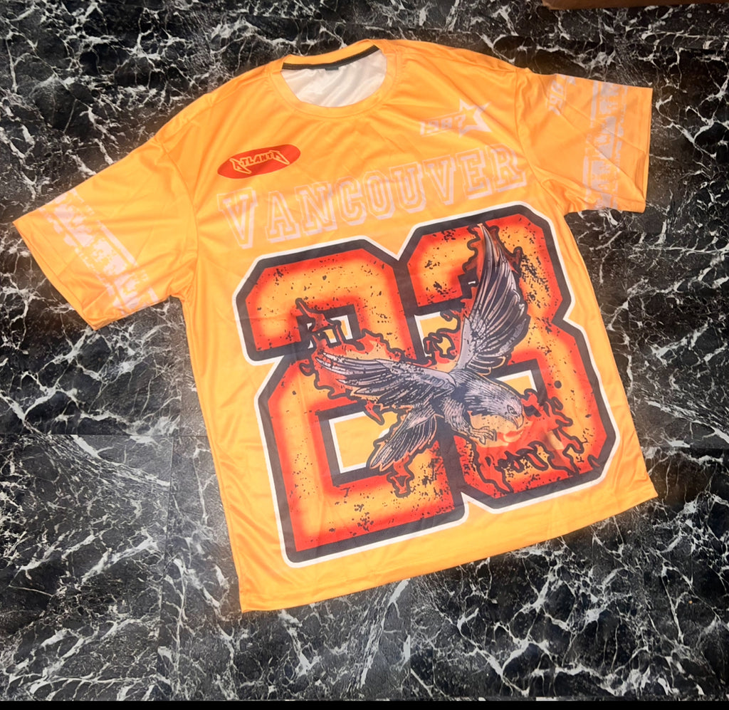 “Van 23” oversized jersey top