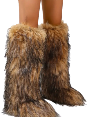 “Fluffy” knee boots