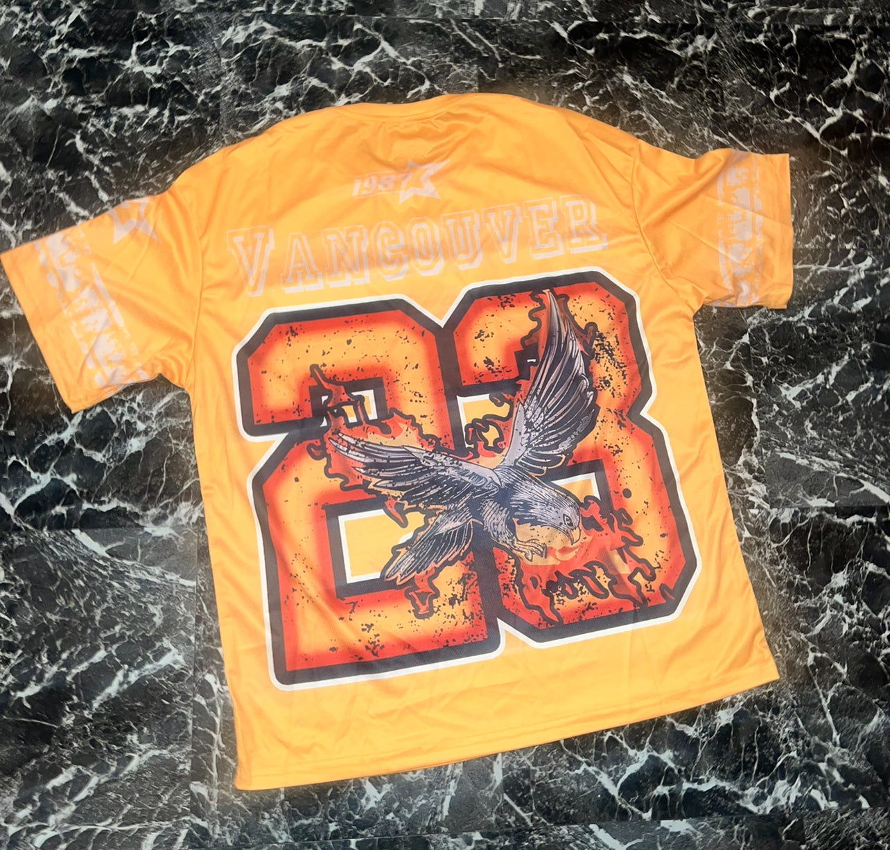 “Van 23” oversized jersey top