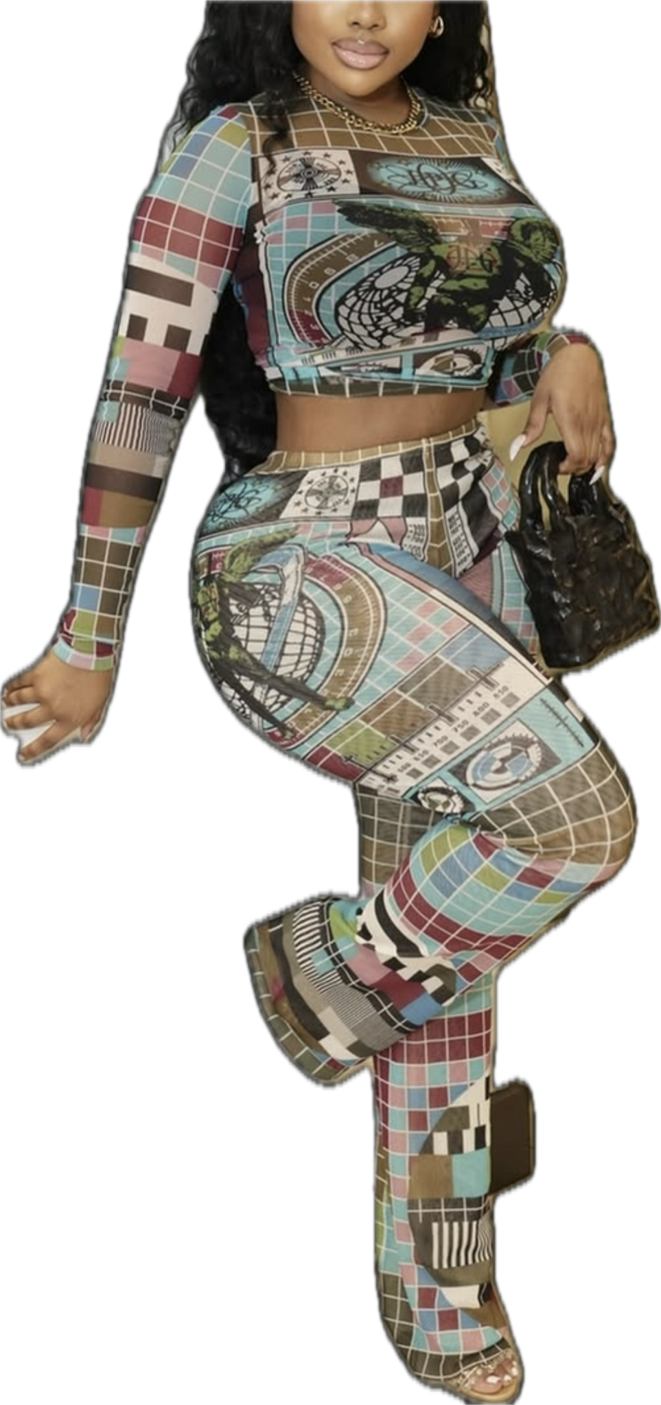 “Sky walker” mesh pants set