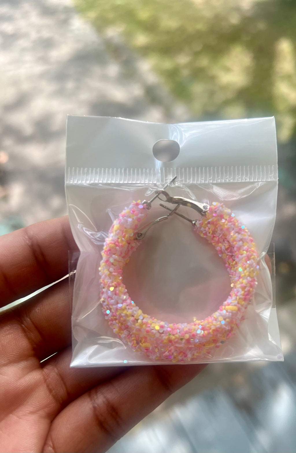 “Sparkle” hoop earrings