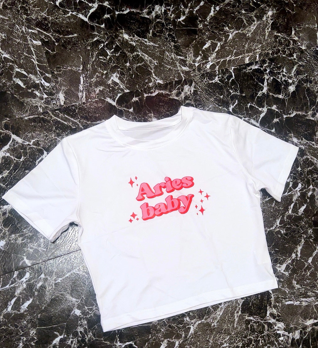 “Aries bby” crop top
