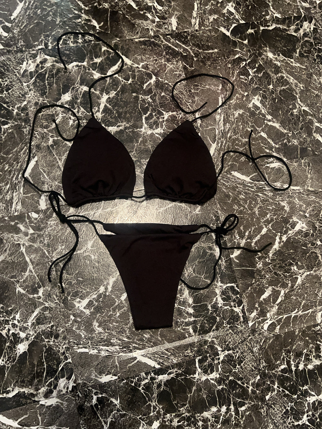 “Blk” 2 piece thong bikini