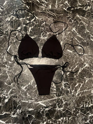 “Blk” 2 piece thong bikini