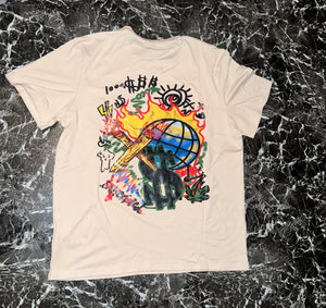 “Cash rules” oversized graphic tee