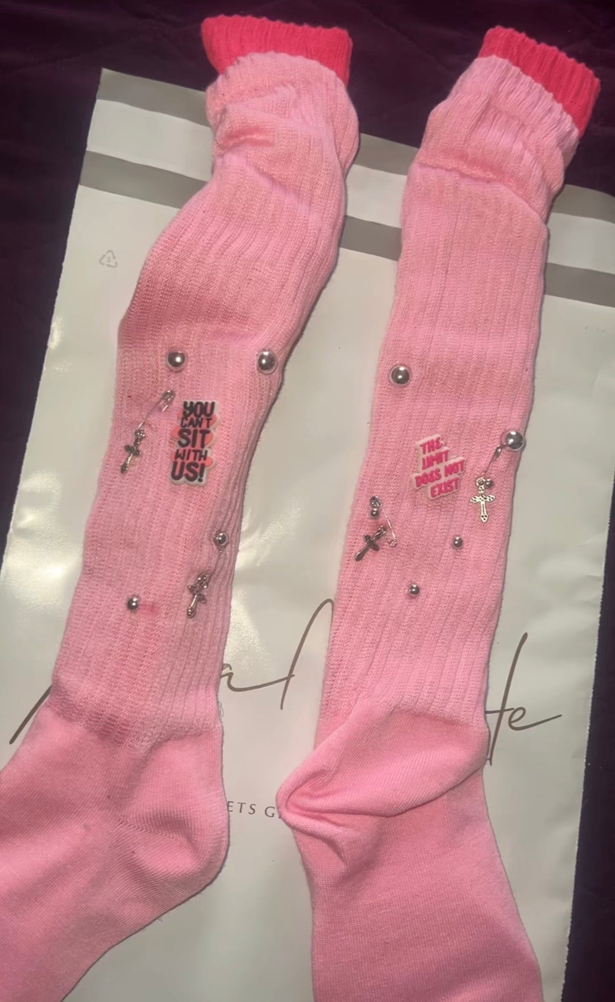 “Mean girl” double slouch socks