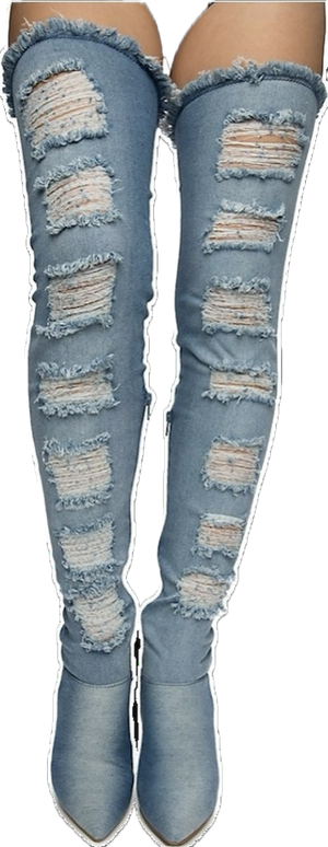 “Denim” thigh boots