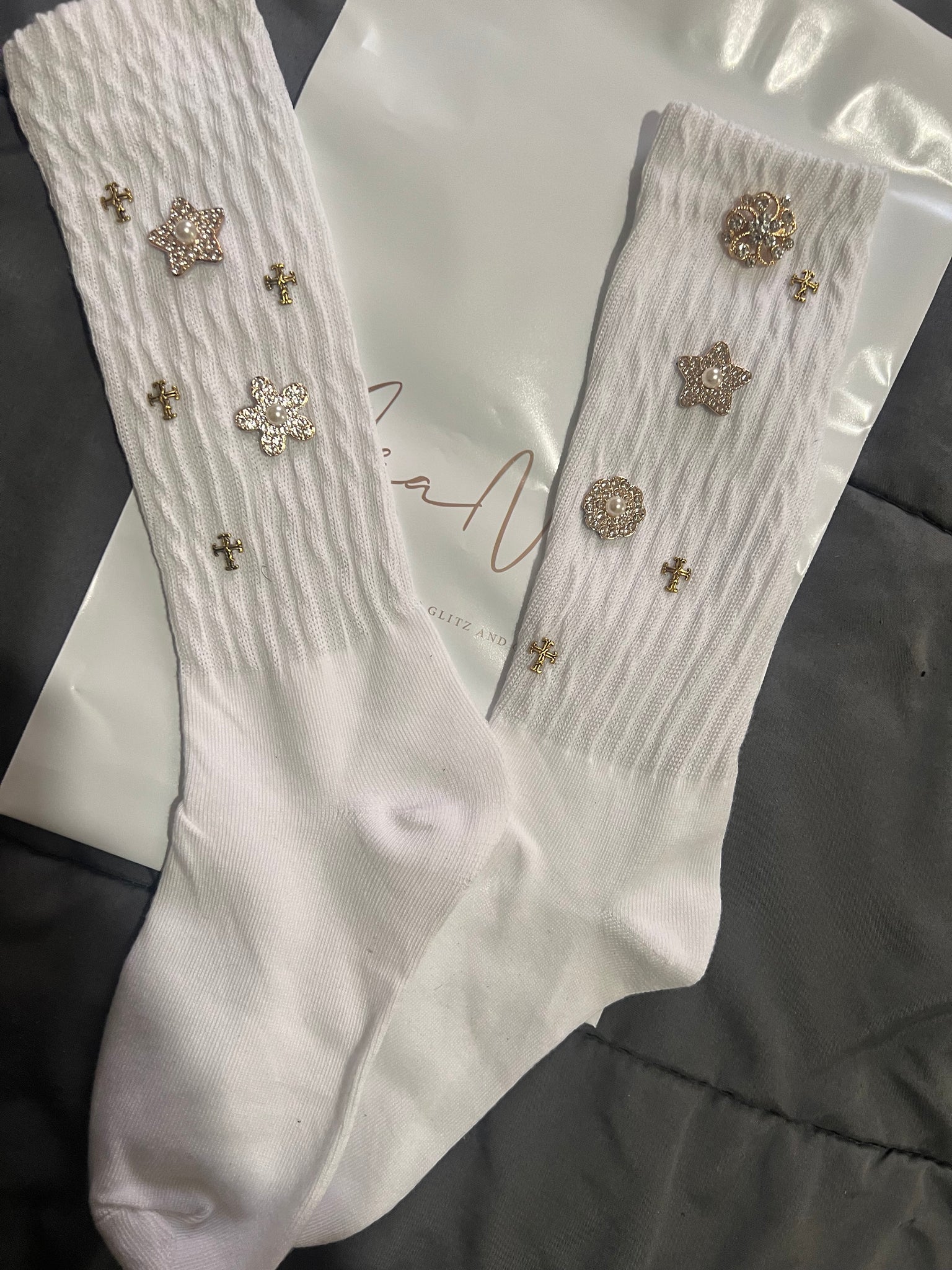 “Glitz” slouch socks