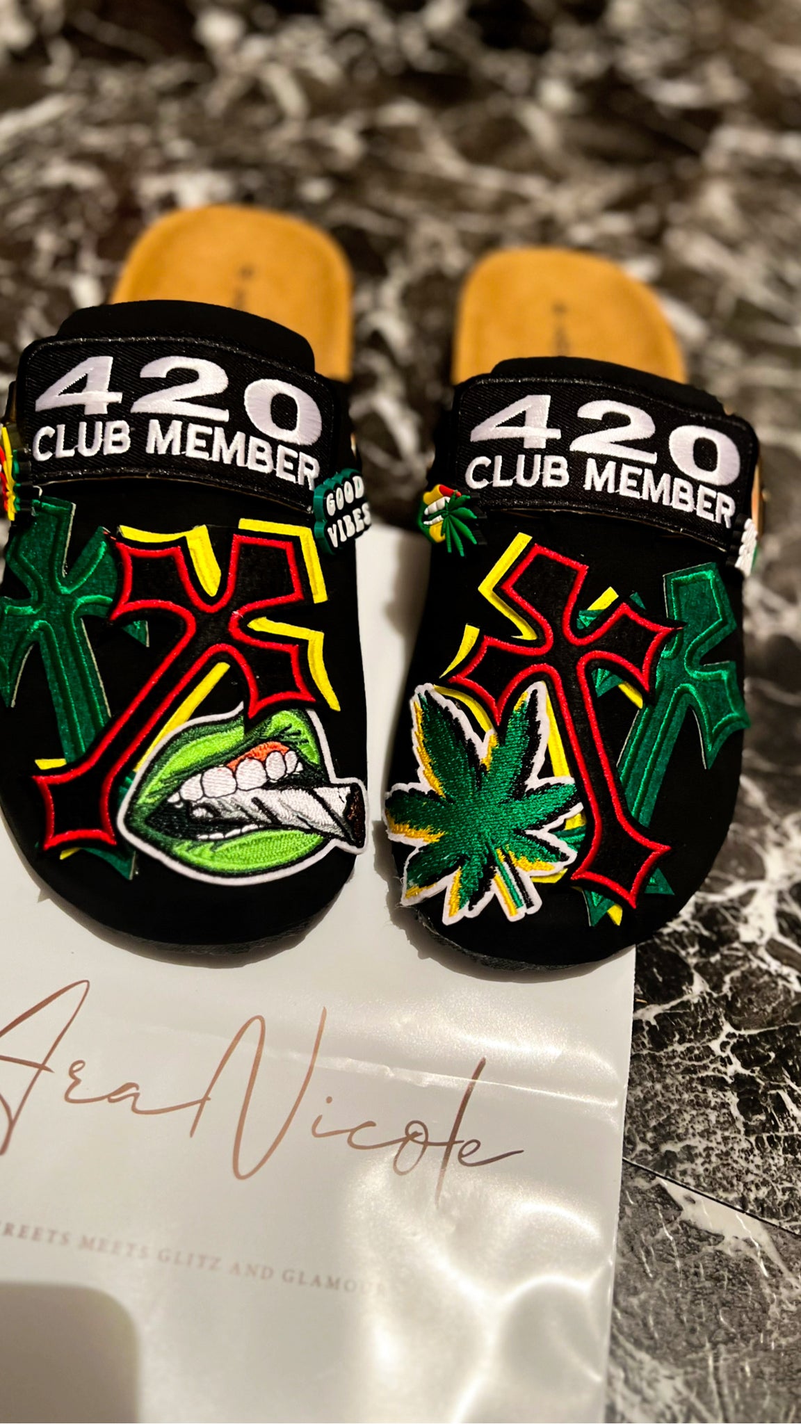 “420*charms” clogs