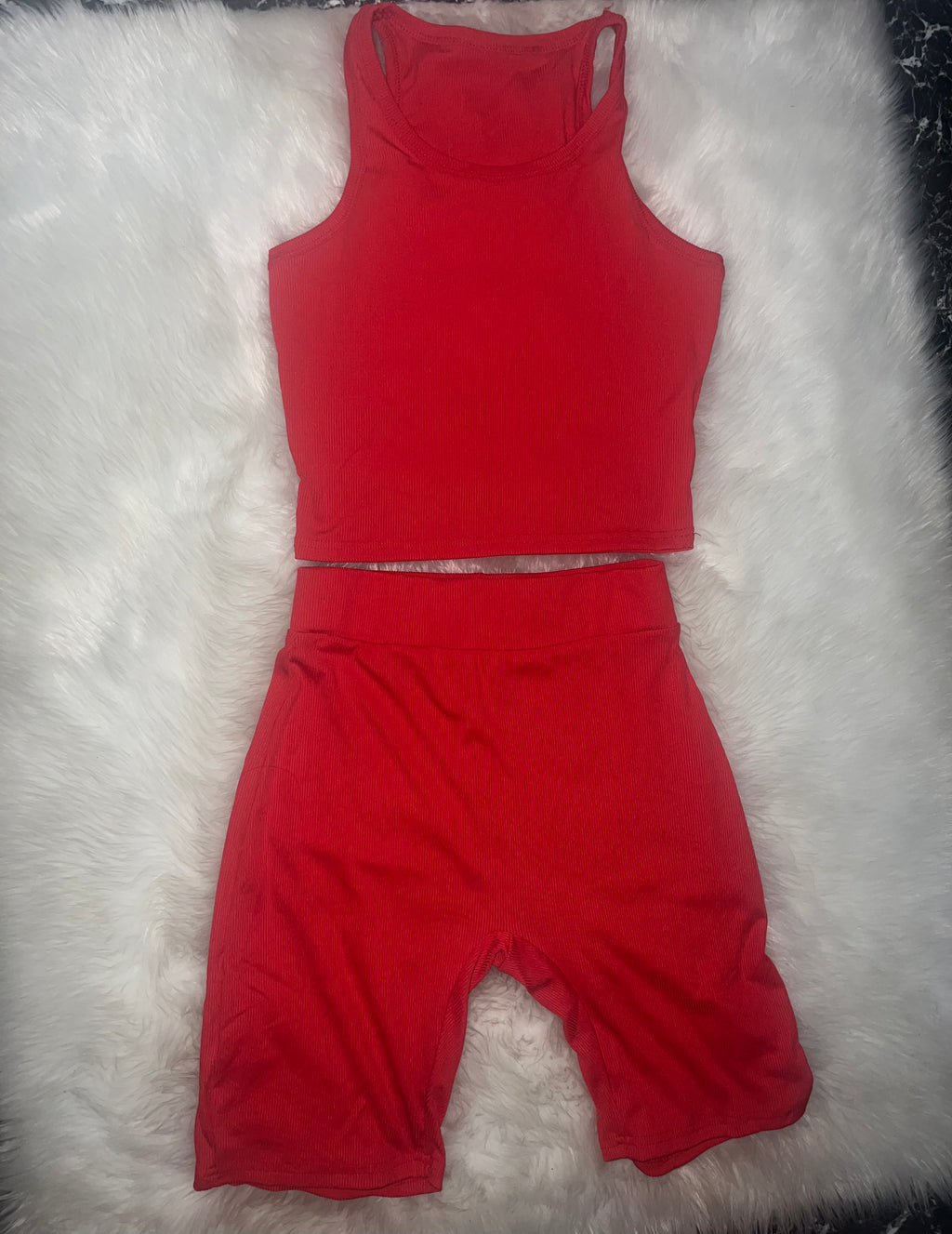 “Casual” short set (red)