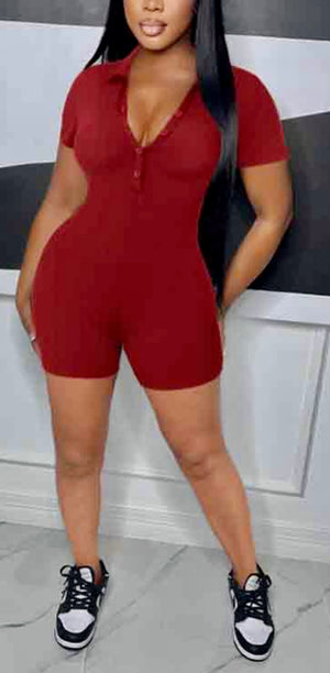 “Holly” Romper (red)