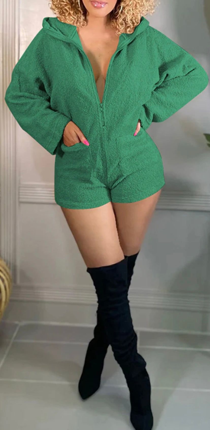 “Teddy” romper (green)