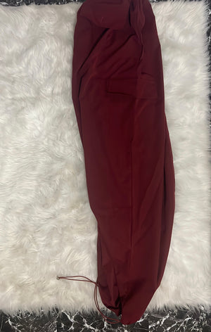 “Meg” oversized cargo pants (burgundy)