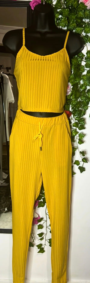 “Liyah” pants set (mustard yellow)