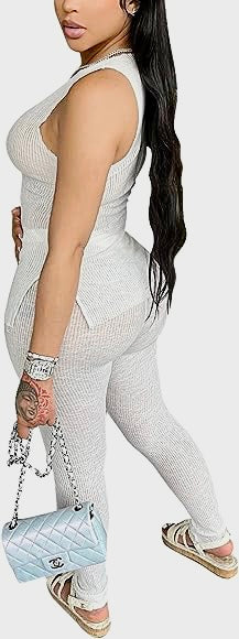 “Cassie” pants set (white)