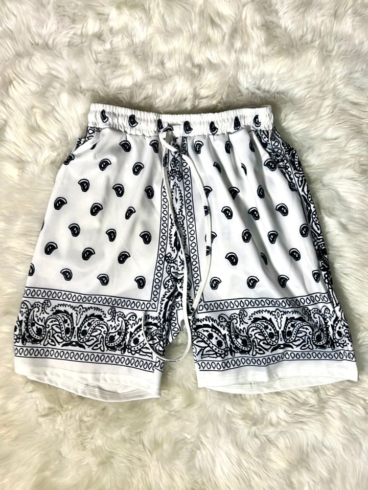 “Bandana” drawstring shorts