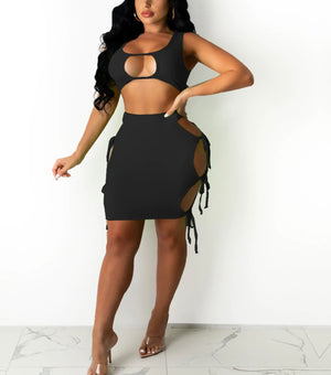 “Bella” skirt set (black)