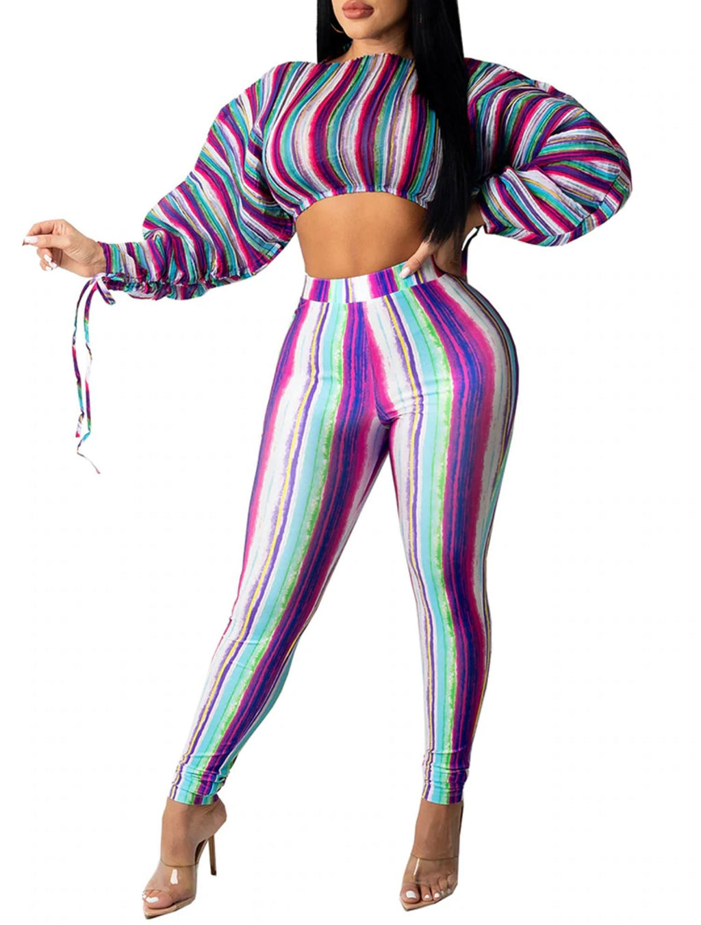 “Vivica” 2 piece pants set (purple