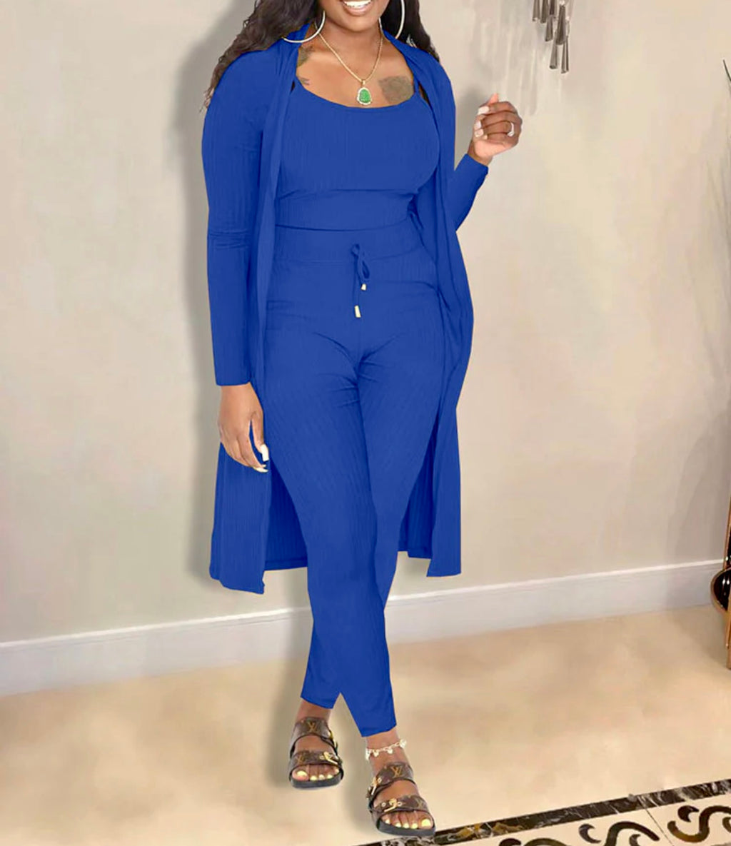 “Liyah” 3 piece pants set (blue)