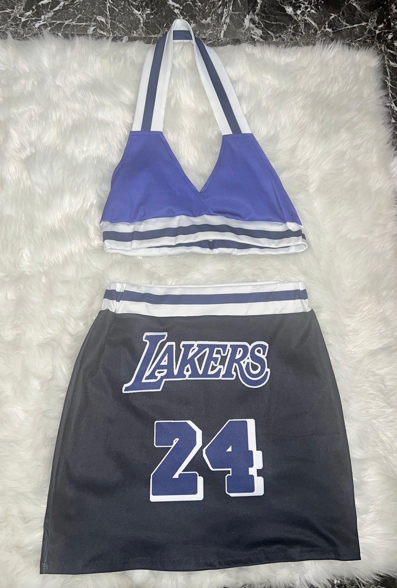 2 piece basketball jersey skirt set
